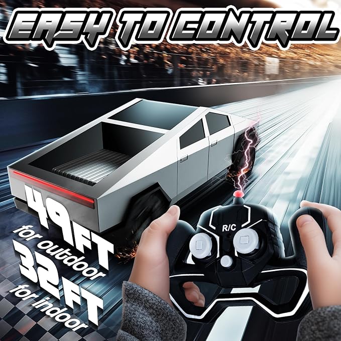 Remote Control Car, 1:24 RC Cars Scale All Terrain Electric Vehicle, LED Lights Car Toys Monster Trucks, Brithday Gift for Boys Girls & Adults