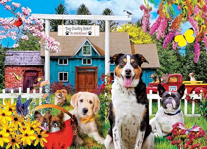 MasterPieces 1000 Piece Jigsaw Puzzle For Adults, Family, Or Youth - Dog's Country Resort - 19.25"x26.75"