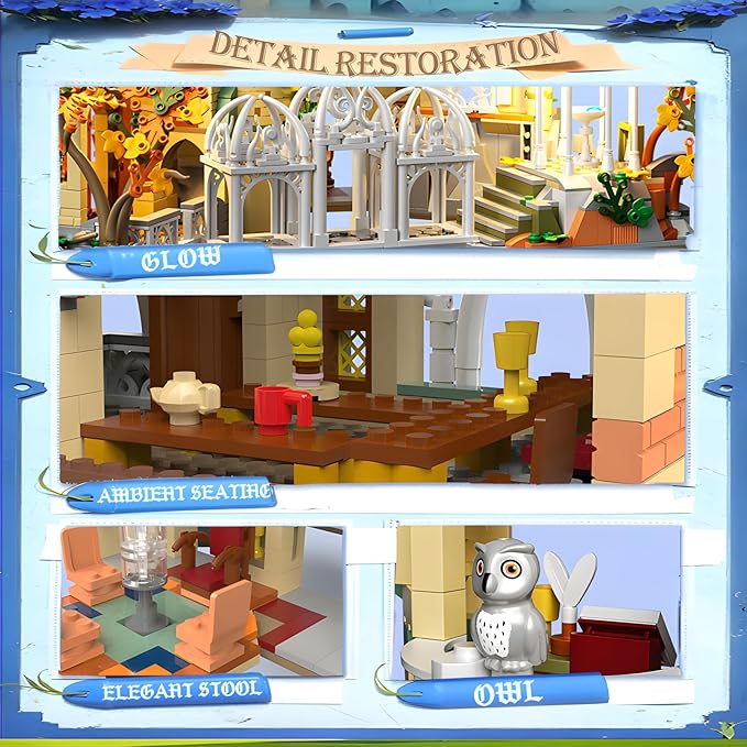 Magic Medieval Castle Architecture Building Block Sets with LED Lights Creative Ideals Gifts for 8+ Boys Girls Adults (1555PCS)