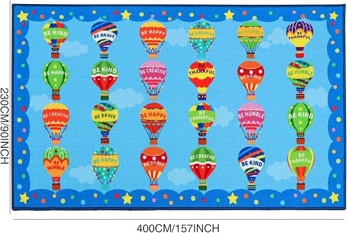 Classroom Rugs, Preschool Rugs for Classroom Elementary, School Learning Seat Area Rug, Non-Slip Educational Classroom Carpet, Washable Kids Rugs for Playroom Nursery (Style 4, 13'x 7'5")
