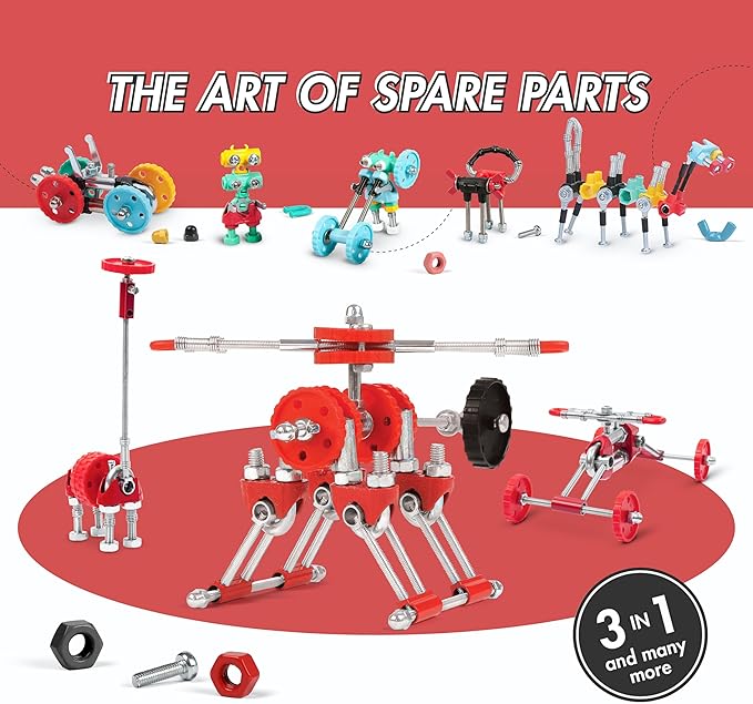 The Off Bits Build Your Own Helicopter Toy, SkyBit Transport Educational Stem Building Toys for Boys and Girls 8–12, Stem Toys Engineering Kit, Construction Toys Steam Easter Gift for Kids and Adults