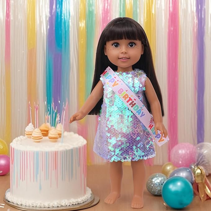 20 PCS Glitter American Girl Clothes, for 14" Baby Doll Clothes and Accessories (14 inch Doll Girl Clothes)