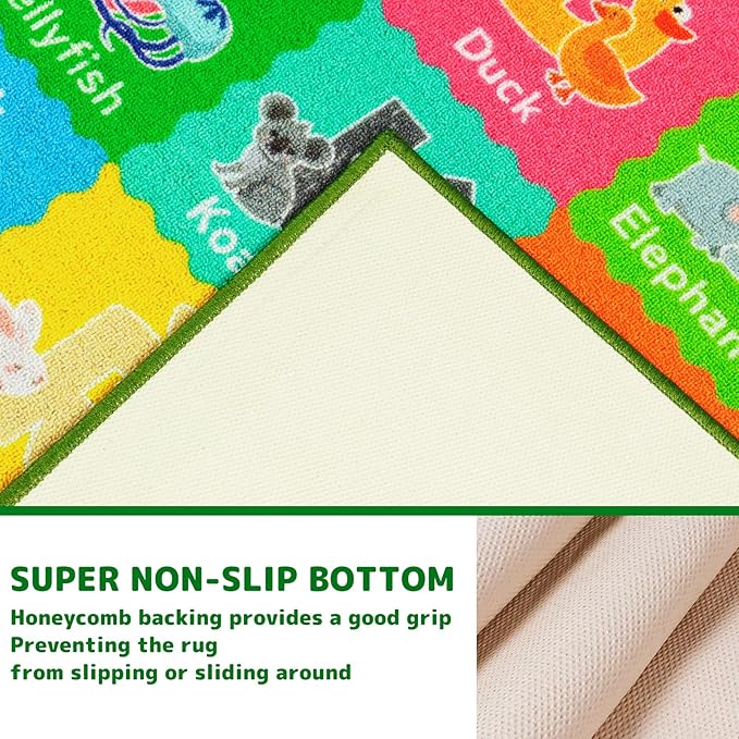 Classroom Rugs, Preschool Rugs for Classroom Elementary, School Learning Seat Area Rug, Non-Slip Educational Classroom Carpet, Washable Kids Rugs for Playroom Nursery (Style 3, 13'x 7'5")