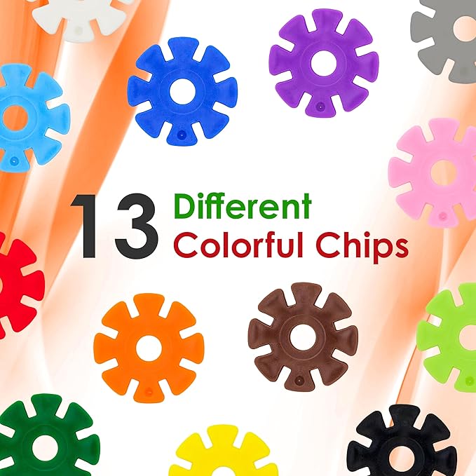PicassoTiles Construction Building Chips Block 300 Piece Set Interlocking Plastic Disc STEM Learning Toy Creative Education Child Brain Development Play for Toddler Kids Boys Girls Ages 3 & Up PTF300