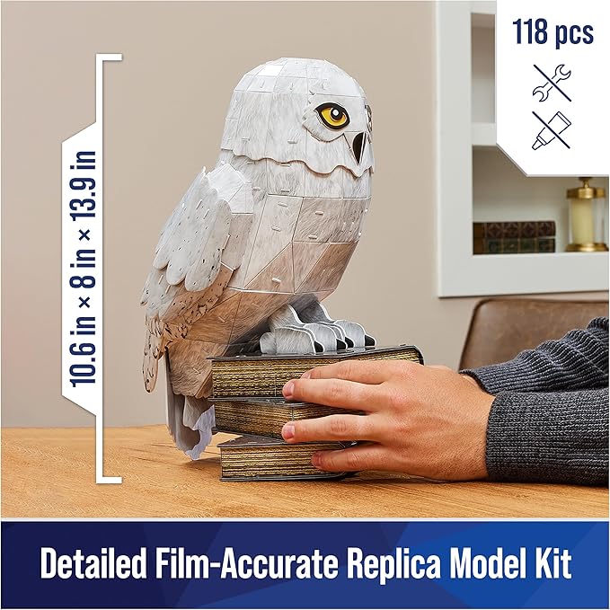 4D Build, Harry Potter Hedwig 3D Model Kit, Harry Potter Collectibles & Desk Decor, Adult Building Toys, 3D Puzzles for Adults & Teens, 118 Pieces, for Ages 12 & Up