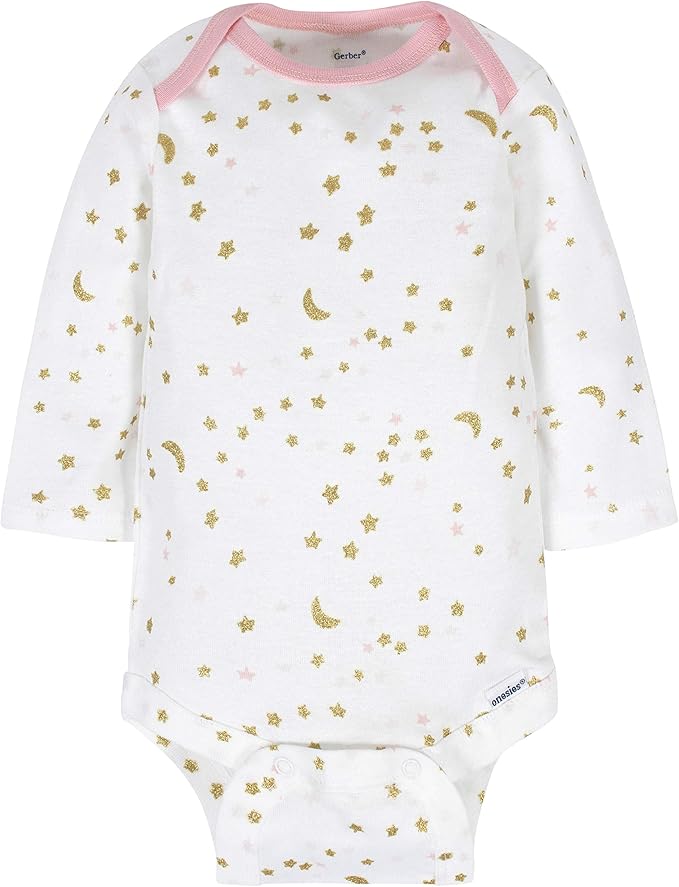 Gerber Baby Girls' 6-Pack Long-Sleeve Onesies Bodysuits
