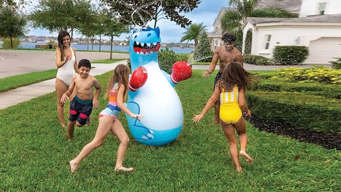 BigMouth Inc. Dino Boxer Sprinkler, Fun Summer Backyard Water Game & Splash Toy for Kids, 5 Feet Tall