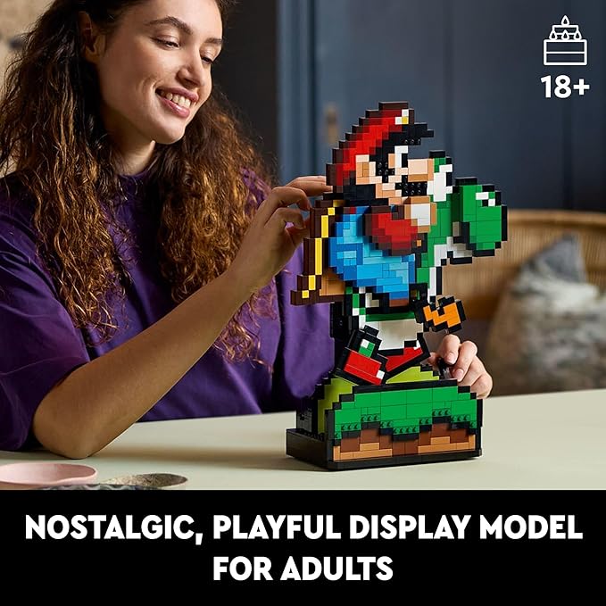 LEGO Super Mario World: Mario & Yoshi Building Set - 3D Puzzles for Adults, Ages 18+ - Gift for Fathers Day - DIY Crafts for Fans of Nintendo Game - Home or Office Display - 71438