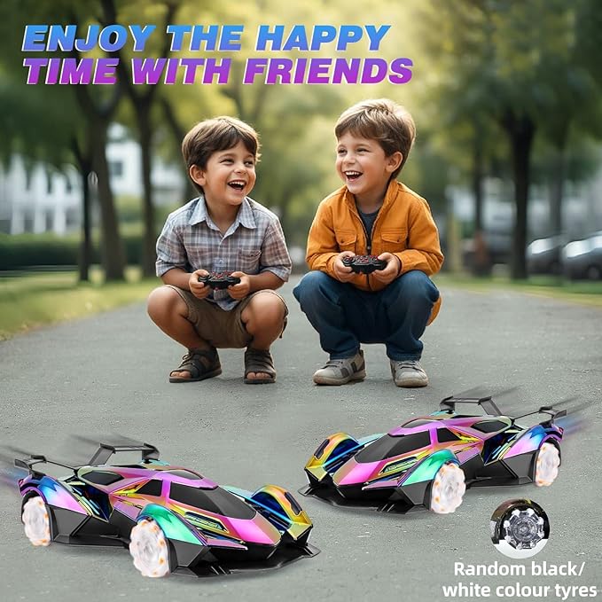 Lambo Remote Control Car for Boys 4-7,1:12 RC Car for Boys 8-12 with 360° Rotating, Lights, Music and Spray, 10-12km/h Colourful Lambo Racing Toys Gift for Kids Birthday.