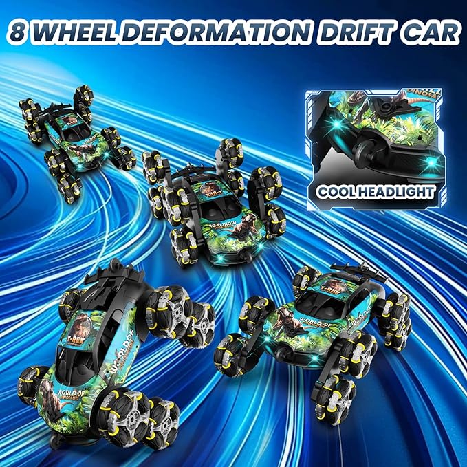 8WD Gesture Sensing RC Stunt Car, Hand Controlled Climbing Drift Dinosaur Remote Control Car, Kids Cool Toys for Ages 6 7 8-13 Boys, Christmas Birthday Gifts Ideas for 9 10 11 12 Year Old Boys