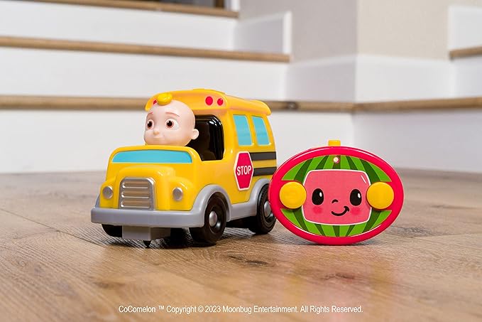 Jada Toys Cocomelon 7.5" School Bus RC Remote Control Car, Toys for Kids