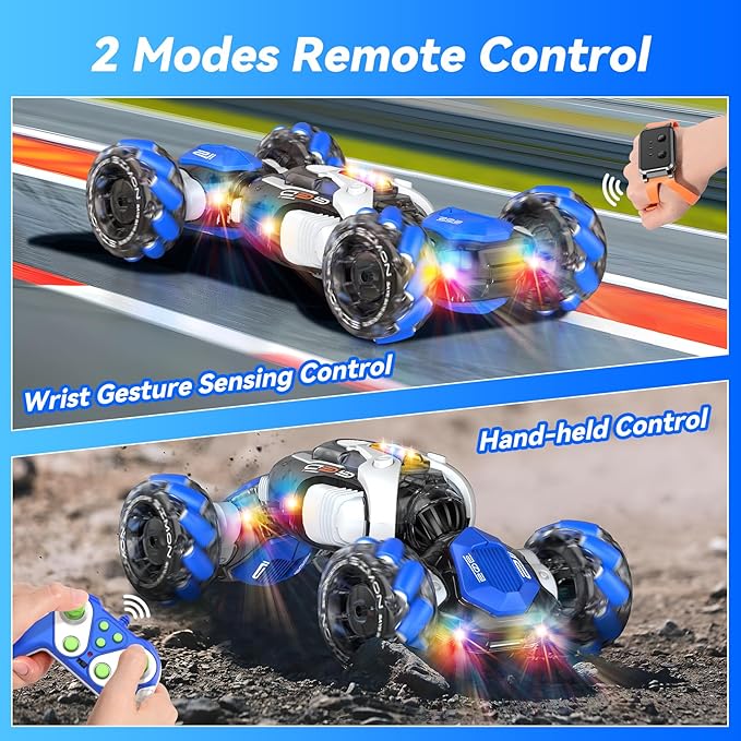 Gesture Sensing RC Stunt Car, 360° Rotating 4WD Remote Control Transform Hand Controlled Car - Fun Birthday Gifts for Kids Boys and Girls (Ages 5-13)
