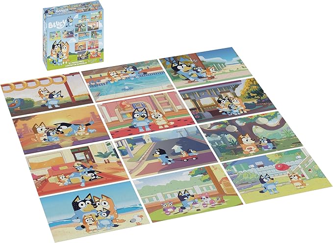 Spin Master Games, Bluey Puzzles 12-Pack, Jigsaw Puzzles for Preschoolers, Ages 4 & Up