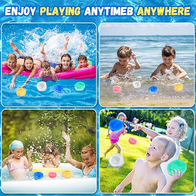 12 PCS Water Balloons,Magnetic Silicone Water Balls Quick Fill with Mesh Bag,Summer Outdoor Pool Beach Party Supplies Toys Water Balloon for Kids Adults (12pcs)