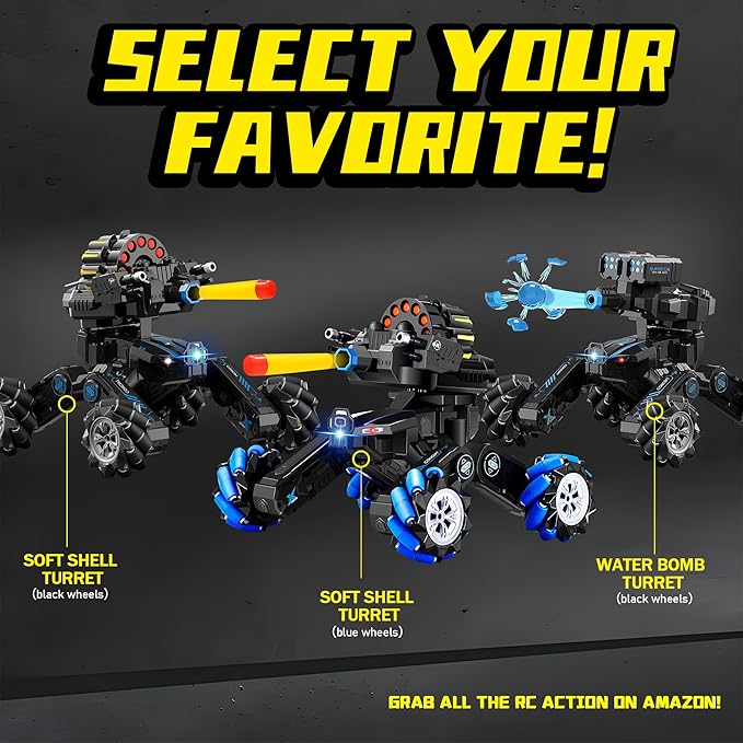 RC Tank That Shoots Gesture Sensing RC Tank, 2.4GHz Battle Soft Bullets Hand Control Car Drift Remote Control Trucks for Boys & Girls 8-12, Remote Control Tank with Light Music