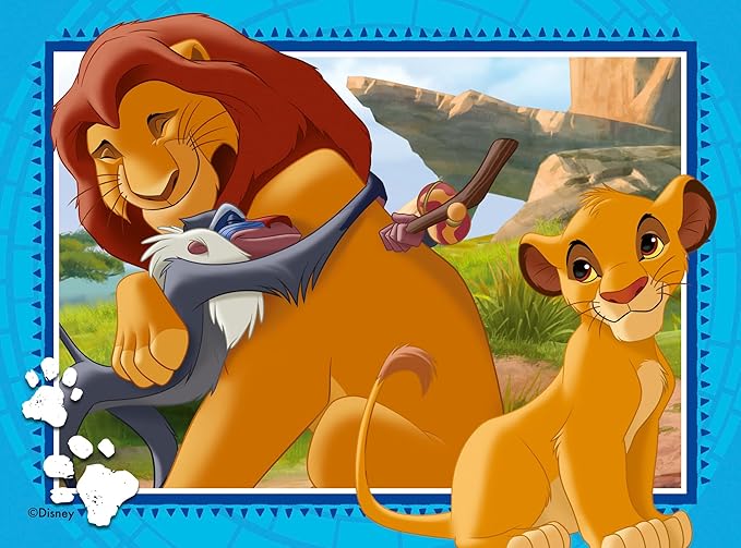 Ravensburger - Puzzle: The Lion King, Puzzle 3 Years or Older, Puzzles Children 3 Years, Kids Puzzle, Gift Child 3 Years, Ravensburger Puzzle, 4 puzzles for children 3 years, 12004025