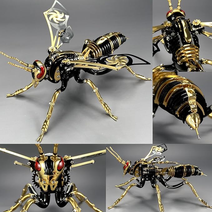 3D Metal Puzzles for Adults: The Northern Giant Hornet Model Kits, 3D Metal Puzzle Mechanical Wasp Building Blocks, Difficult DIY for Assembly, Birthday Gifts for Men