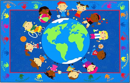 KidCarpet World Character Classroom Rug, 6' x 8'6" Rectangle