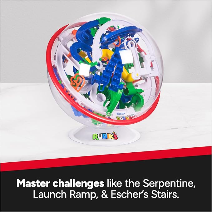Rubik’s Cube, Rubik’s Tracks 125 3D Gravity Maze & 3D Puzzle Game with 125 Obstacles, Challenging Problem-Solving Brain Teaser, Fidget Toy & Sensory Puzzle for Adults, Teens & Kids, for Ages 8 & Up