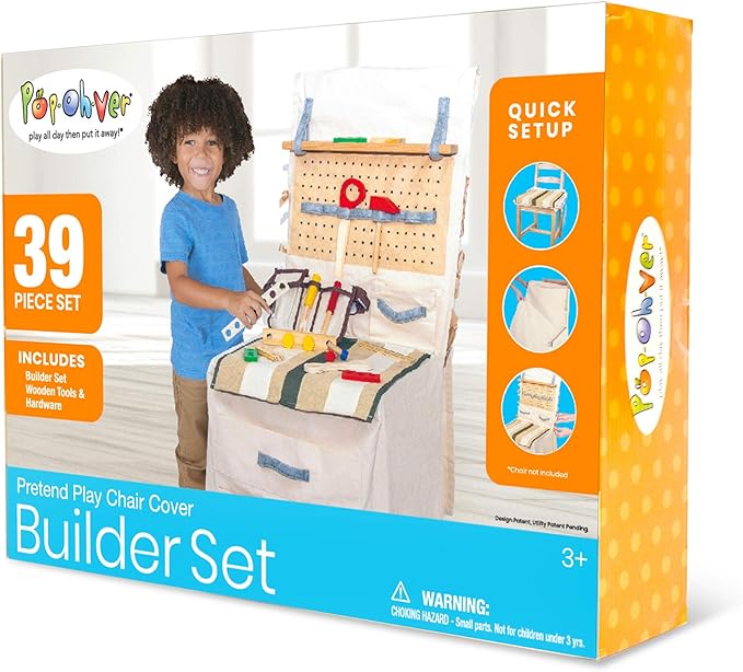 Builder Set - Pretend Fabric Play Builder Set Includes 39 Pieces for Boys Girls Kids- Mom's Choice Gold Award Winner