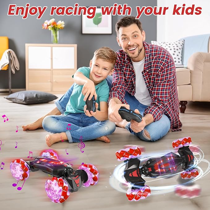 Gesture Sensing RC Stunt Car,Remote Control Car Toys for Ages 5-13,Drift Cars with Lights Music,4WD 360° Spins All Terrains Kids Toys RC Cars, 5-12 Best Birthday Gift for Kids