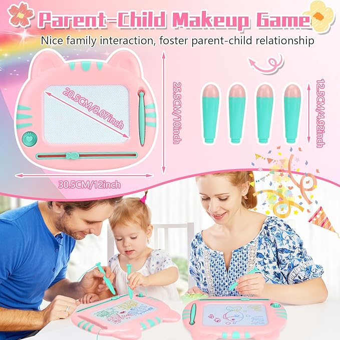 Toys for 1-2 Year Old Girls, Magnetic Drawing Board,Toddler Toys 2-3, Magna Cute Doodle Board,Educational Learning Baby Toys for 1 2 3 4 Year Old Girl, 1 2 3 4 5 Year Old Girl Birthday Christmas Gift