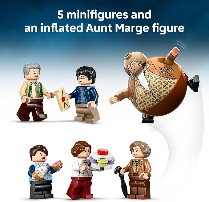 LEGO Harry Potter Privet Drive: Aunt Marge’s Visit Kids Toy - Buildable Book Nook and Room Decor for Boys and Girls, Ages 8+ - Collectible Harry Potter Minifigure - Birthday Gift Idea - 76451