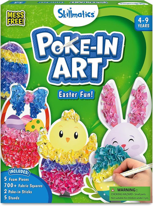 Skillmatics Poke-in Art - Easter Fun, Mess-Free for Kids, DIY Wood Craft Kits, Creative Activity, Easter Basket Stuffers, Gifts for Girls and Boys Ages 4, 5, 6, 7, 8, 9