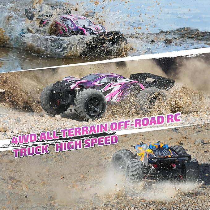 High Speed Car,Large Remote Control Truck 4X4 RTR Fast RC Cars for Adults,All Terrains RC Monster Truck Off Road Hobby Electric Vehicle Toys Birthday Christams Gifts for Kids