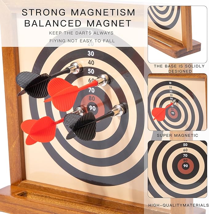 Mini Dart Board for Kids, Including 6 Darts and Double-Sided Magnetic Darts, Suitable for Interior Games and Party Games, Safety Magnetic Darts Board is The Best Gift for Boys and Girls