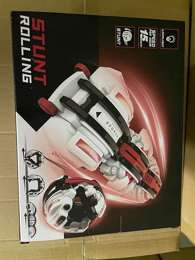 BAZADER RC Car with LED Lights - Remote Control Car Snakes 360° Roll Toy, Birthday for Kids Age 7 8 9 10 11+ Year Old, 2 Batteries 60+min, Indoor/Outdoor Toy for 6-12 yr Teen Boys