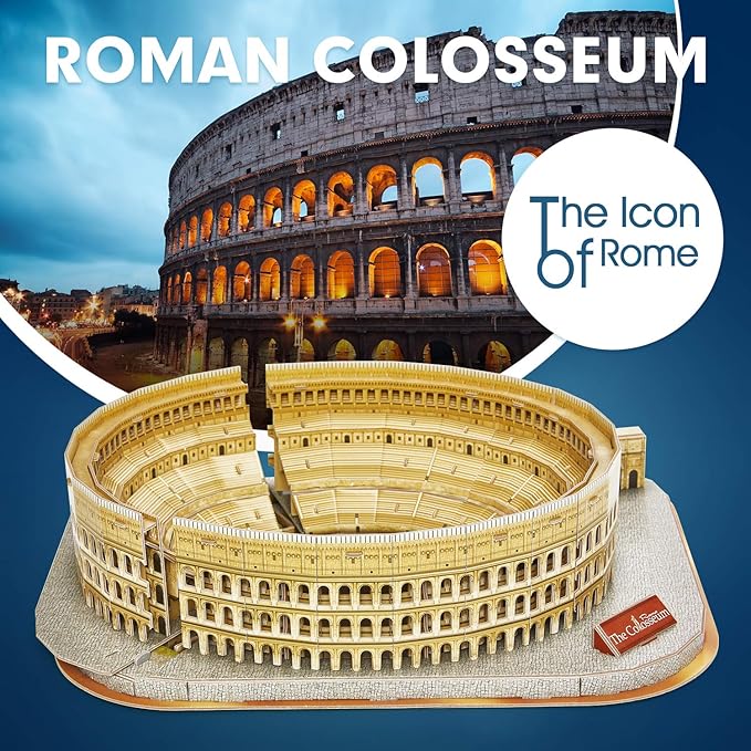 CubicFun 3D Puzzle - Puzzles for Kids Ages 8-10 - National Geographic Italy Rome Colosseum Birthday Toys for Girls & Boys - Art STEM Projects for Kids Ages 8-12 - Classroom Decorations, 131 Pieces