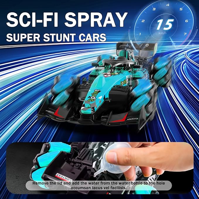 Gesture Sensing Remote Control Car, F1 RC Stunt Car 1:14 Scale 4WD 2.4GHz 360 ° Rotating RC Cars Toy for Kids with Spray Lights RC Drift Car Boys Girls Gifts Birthday Xmas for 6-12 Year Old