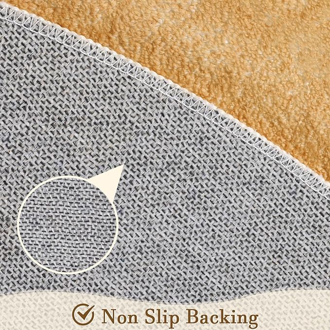 Topotdor Round Kids Play Rug Alphabet Nursery Area Rug Extra Large Soft Crawling Play Mat for Children Toddlers Bedroom (47 inch, Brown)