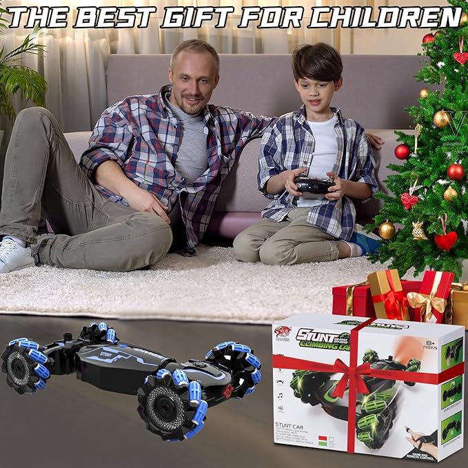 Gesture Sensing RC Stunt Car - 2.4GHz 4WD Drift Hand Remote Controlled Twist Stunts Cars Offroad 360° Rotation, Lights & Music, Birthday Gift for Boys & Girls Ages 6-12