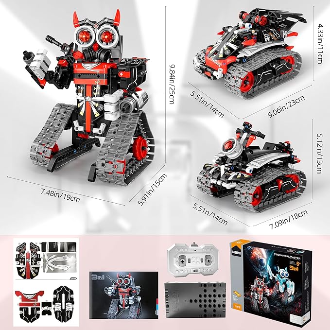STEM Robot Building Kit for Boys 6-12, APP & Remote Control RC Toy for Kids Science LearningDIY Educational Gift Set for Age 6 7 8 9 10 11 12+ Boys & Girls