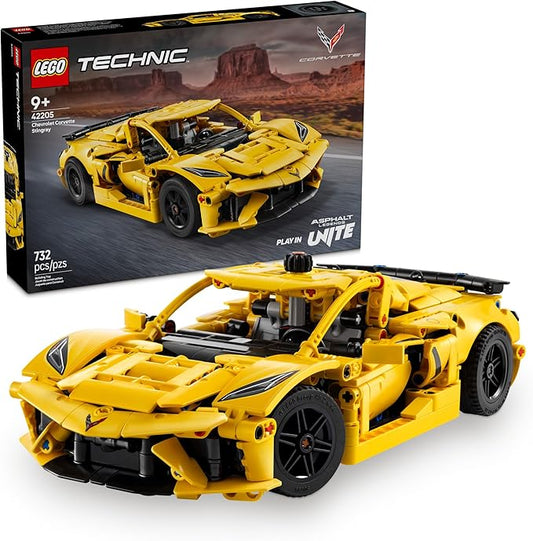 LEGO Technic Chevrolet Corvette Stingray Toy Car - Building Toy Set for Kids, Boys and Girls, Ages 9+ - Model Car Kit for Display - Gift Idea for Birthday - 42205