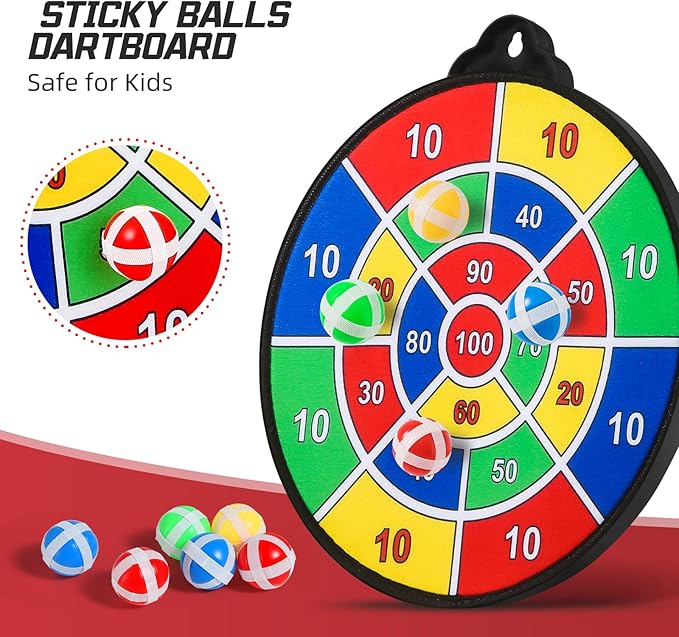 OleFun Dart Board Toys for Boys Age 8-12, 2 in 1 Magnetic & Felt Dartboard, Indoor and Outdoor Game for Kids, Ideal Birthday, for Age 8, 9, 10, 11, 12 Years Old