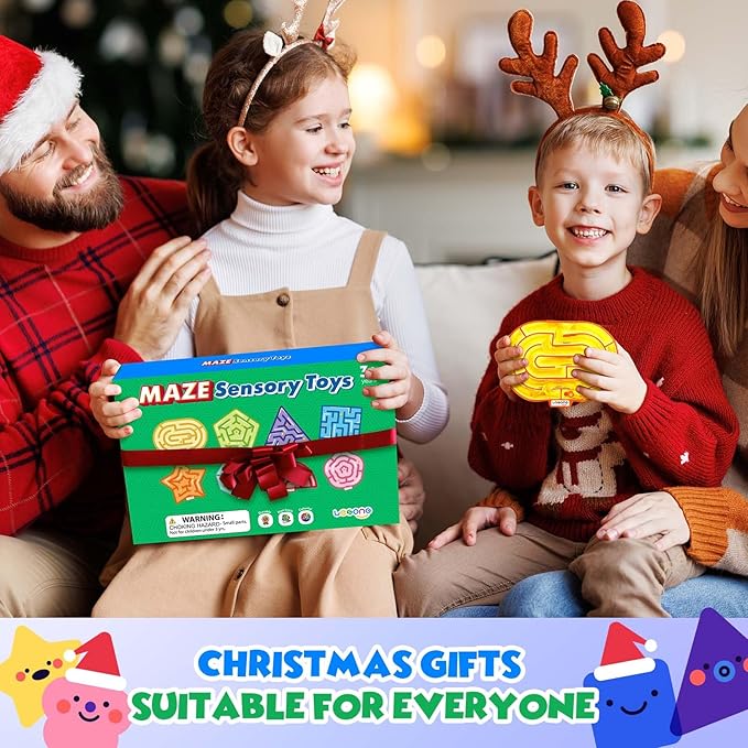 Sensory Fidget Toys for Kids: 8 Pack Gel-Filled Maze Squeeze for Children - Calming Autism Toys for Classroom