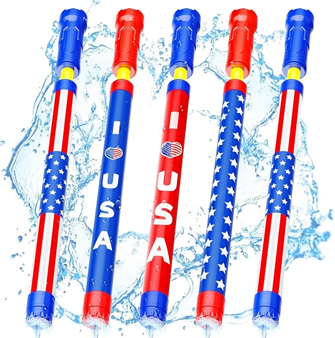Water Gun Squirt Toys for Kids Adults: Outdoor 4th of July Pool Toys for Kids Age 3-4-5-8-12 Bulk - Fun Super Blaster Water Guns for Swimming Beach Summer Outside Party Games（5 Pack）