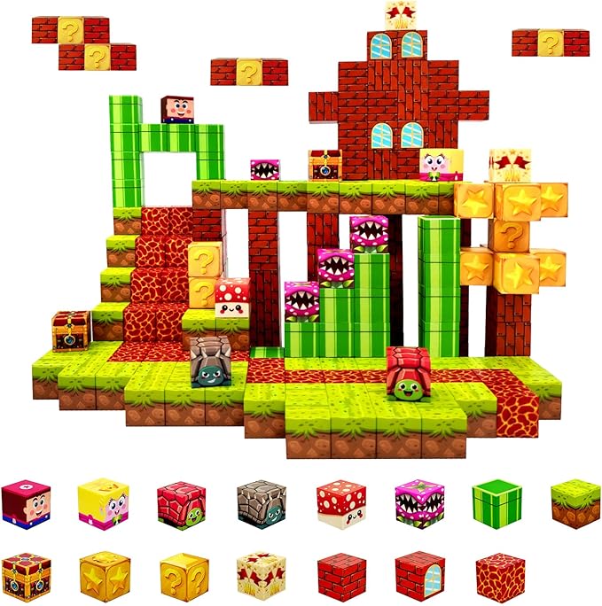 Magnetic Blocks Building Toys for Kids: Magnetic Blocks for Kids Ages 4-8, 1" Magnet Cubes, STEM Sensory Toys for Boys & Girls, Christmas Birthday Gifts for Kid Ages 3+