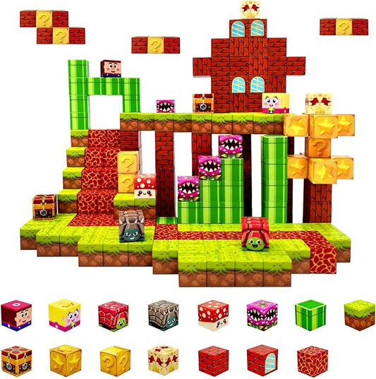 Magnetic Blocks Building Toys for Kids: Magnetic Blocks for Kids Ages 4-8, 1" Magnet Cubes, STEM Sensory Toys for Boys & Girls, Christmas Birthday Gifts for Kid Ages 3+