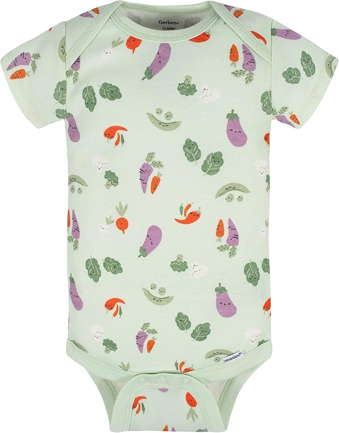 Gerber Baby Girls' 5-Pack Short Sleeve Variety Onesies Bodysuits