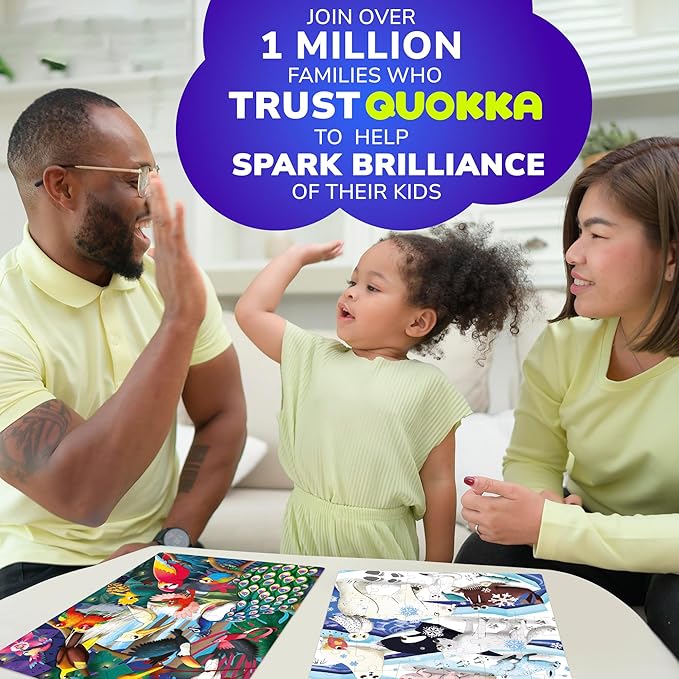 QUOKKA 60 Piece Kids Puzzles Ages 5-8 - Set of 4 Bible Jigsaw Puzzles for Kids 4-6-10 Year Old - Vert Birds| Eden Toys for Children 5-7 yo | Gifts for Boys & Girls