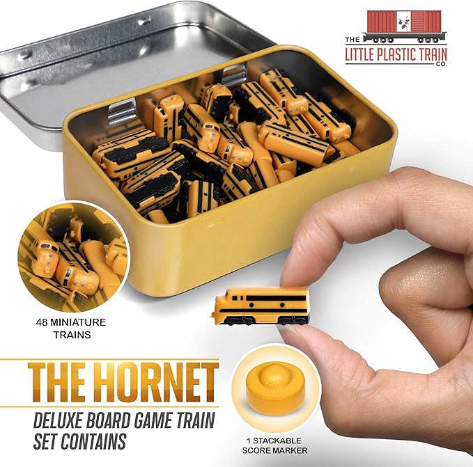 Deluxe Board Game Train Sets | Player Pieces for Ticket to Ride and Other Adult, Family, and Kids Train Board Games | Upgraded Miniatures | Complete Set of 5