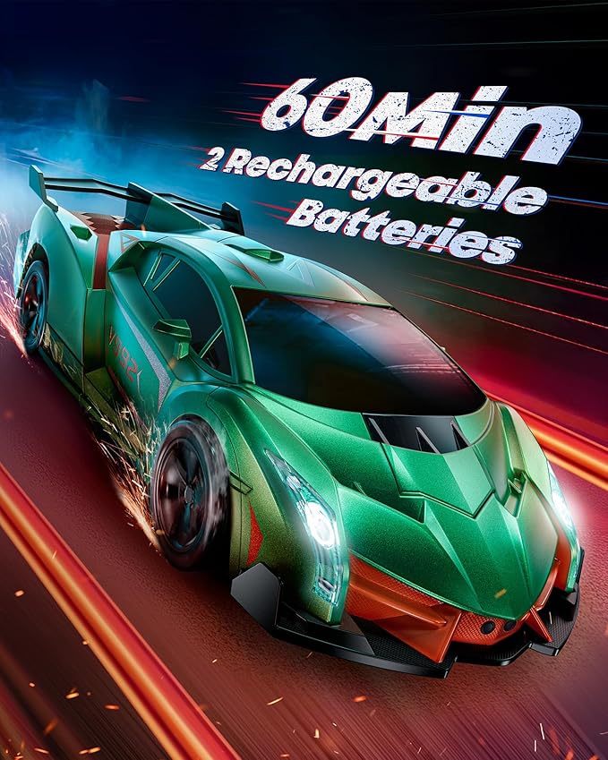 V992 Transform Remote Control Car,Transform Robot RC Cars,1:14 Scale,2-in-1 Robot Toy Car with Sound & Light Effects,Gesture Sensing,Automatic Deformation,Gift Toys for Boys and Girls (Green)