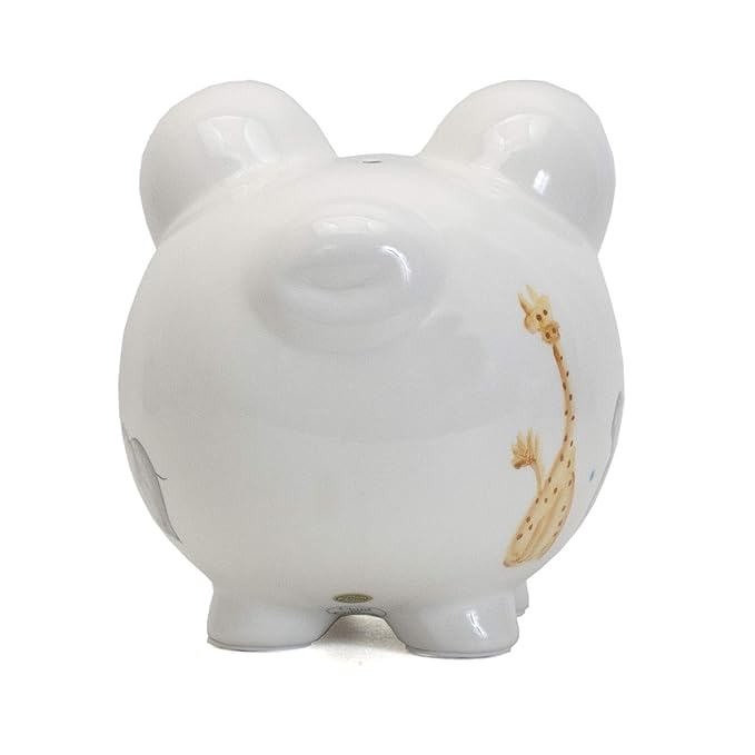 Child to Cherish Ceramic Piggy Bank for Boys, Sweet Safari