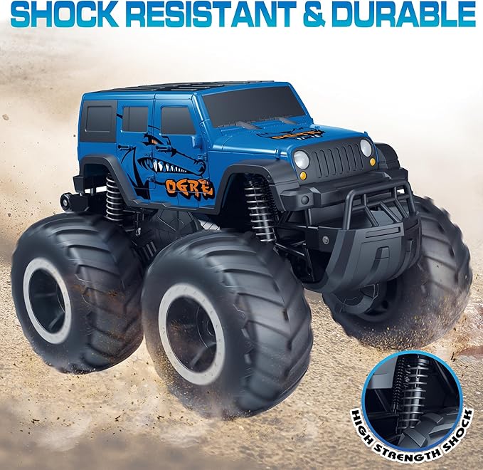 Threeking 1:16 Waterproof Monster Truck SUV Toys RC Cars Remote Control Car Truck Toys 4WD All Terrain Off-Road Car Toy Gifts Presents 6 7 8 9 10 11 12 Year Old Kids Boys Girls Toys