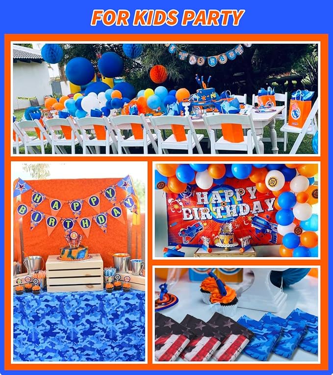 Kids Party Supplies Favor Kit for Nerf - 8 Toys Foam Dart Guns, 8 Tactical Vests, 160 Soft-Tip Darts, 8 Protective Goggles & Masks, Wristbands – for Boys Birthday Parties, Outdoor Games