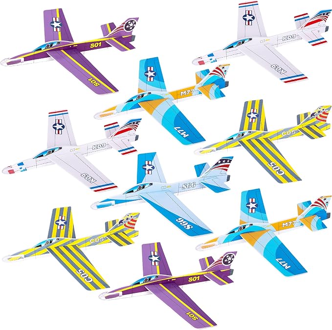 ArtCreativity 24 Pack Glider Fighter Jets 3D Puzzle Set - 7 Inch Various Jet Design Schemes - Airplane Theme Party Activity - Great Party Favor, Summer Fun, Gift Idea for Boys and Girls